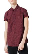 Men's Topman Splotch Print Shirt, Size - Burgundy