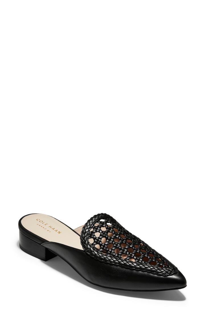 Women's Cole Haan Payson Woven Mule .5 B - Black