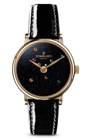 Women's Gomelsky The Agnes Varis Solar System Leather Strap Watch, 32mm
