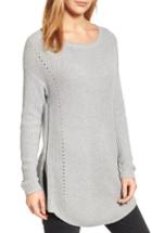Women's Caslon Rib Knit Cotton Tunic, Size - Grey