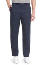 Men's Nordstrom Men's Shop Smartcare(tm) Classic Supima Cotton Flat Front Trousers X 30 - Blue (online Only)