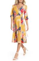 Women's Eliza J Faux Wrap Midi Dress - Yellow