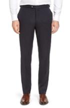 Men's H Flat Front Solid Stretch Cotton Trousers R - Blue