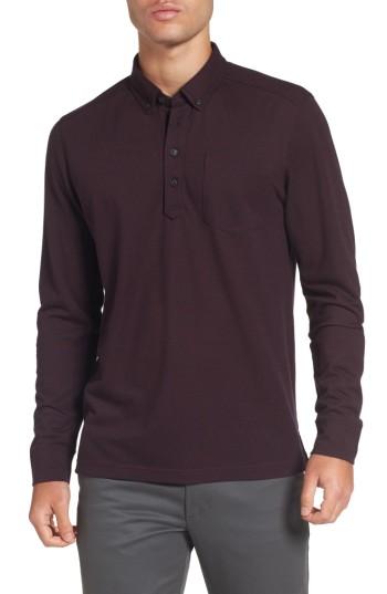 Men's Nordstrom Men's Shop Long Sleeve Polo - Burgundy