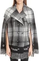 Women's Off-white Check Blanket Cape Us / 42 It - White