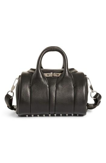 Alexander Wang Mini Rockie - Nickel Leather Satchel - Black
