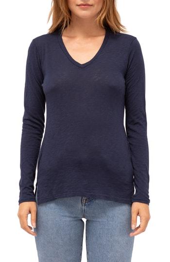 Women's Stateside Long Sleeve Slub Cotton Tee - Blue