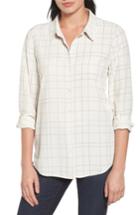 Women's Eileen Fisher Windowpane Classic Collar Shirt - Ivory