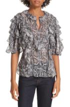 Women's Scotch & Soda Relaxed Fit Star Detail Stripe Cotton Blouse