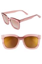 Women's Diff Carson 53mm Polarized Square Sunglasses - Quartz Glitter/ Rose