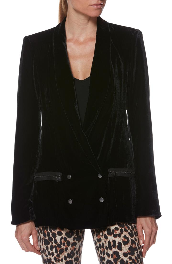 Women's Paige Karissa Velvet Blazer - Black