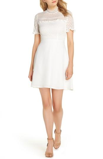 Women's Cece Lillian Lace Fit & Flare Dress - Ivory