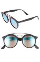 Women's Ray-ban Highstreet 49mm Gatsby Round Sunglasses - Blue/ Black