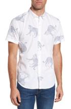 Men's Bonobos Slim Fit Cheetah Print Sport Shirt - White