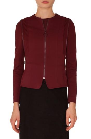 Women's Akris Punto Zip Detail Jersey Jacket - Burgundy