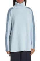 Women's Stella Mccartney Stud Detail Turtleneck Sweater Us / 40 It - Blue