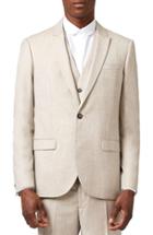 Men's Topman Skinny Fit Crosshatch Suit Jacket - Grey