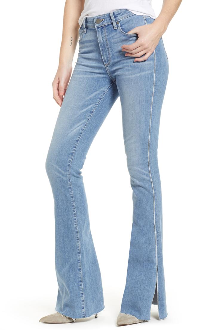Women's Paige Transcend Vintage - Lou Lou High Waist Flare Jeans - Blue