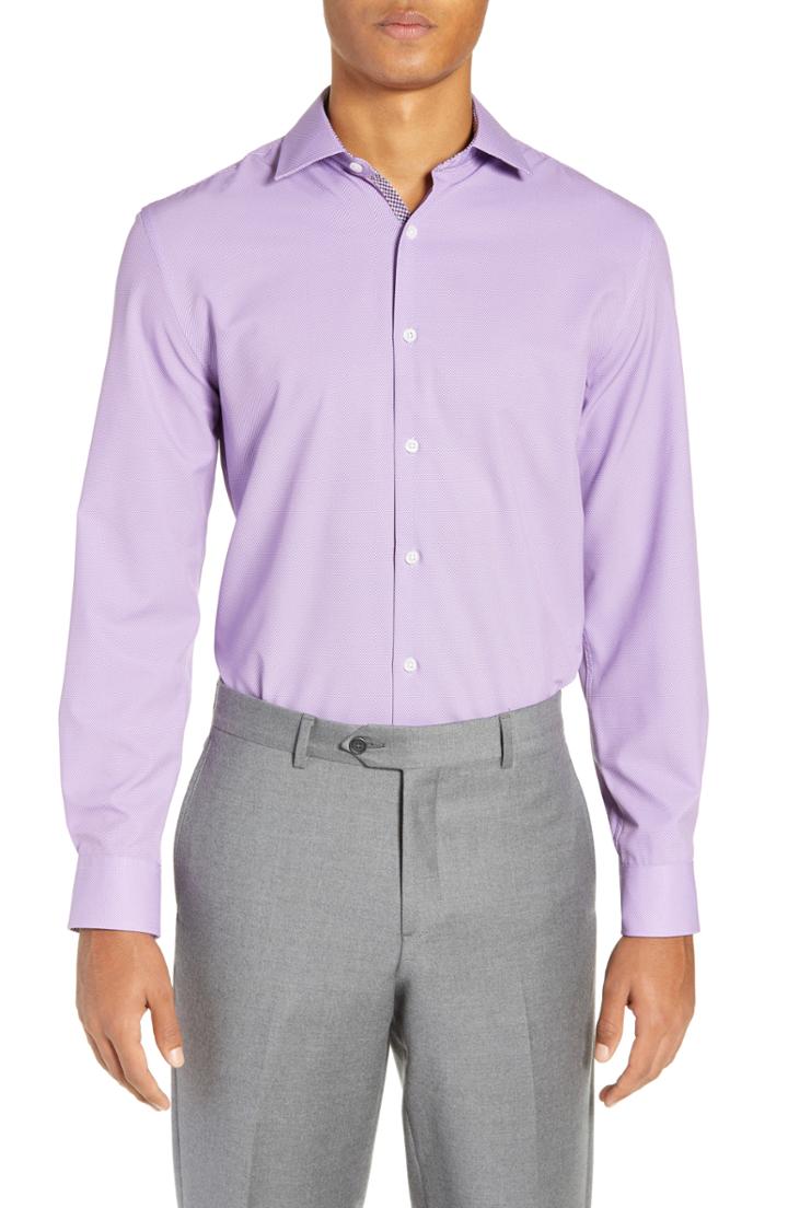 Men's W.r.k Trim Fit Stretch 4-way Stretch Dress Shirt - Purple