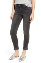 Women's Mavi Jeans Tess Embroidered Frayed Ankle Jeans X 27 - Grey
