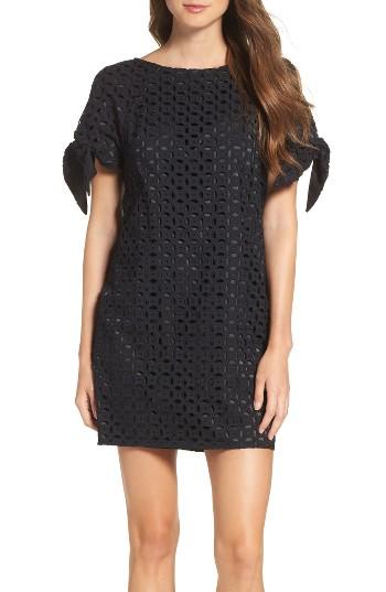 Women's Vince Camuto Eyelet Shift Dress - Black