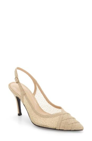 Women's J. Renee Savina Pointed Toe Slingback Pump .5 B - Metallic