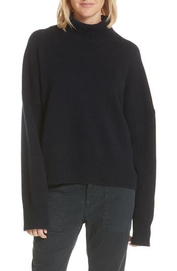 Women's Nili Lotan Serinda Wool & Cashmere Turtleneck Sweater - Blue