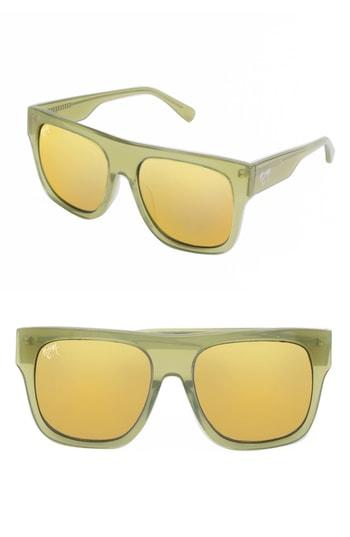 Women's Nem 55mm Square Sunglasses - Olive