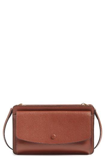 Halogen Convertible Leather Crossbody Bag - Brown