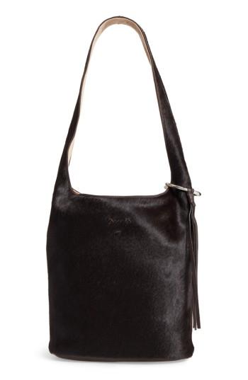 Elizabeth And James Finley Genuine Calf Hair Courier Hobo - Brown