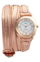 Women's La Mer Collections Odyssey Leather Wrap Strap Watch, 25.4mm