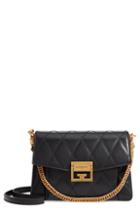 Givenchy Small Gv3 Diamond Quilted Leather Crossbody Bag - Black