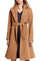 Women's Lauren Ralph Lauren Wool Blend Wrap Coat, Size 2 - Beige (regular & ) (online Only)