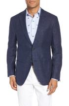 Men's Jkt New York Trent Trim Fit Wool & Linen Blazer R - Blue