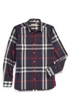 Men's Burberry Nelson Check Sport Shirt - Blue