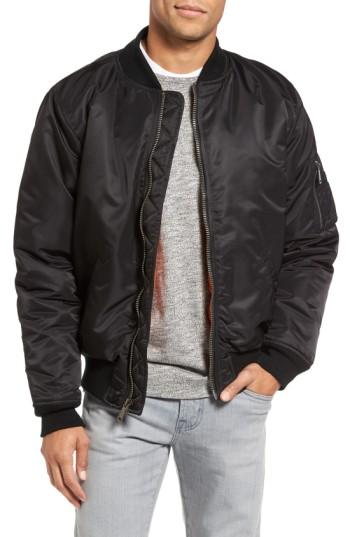 Men's Schott Nyc Ma-1 Flight Jacket, Size - Black