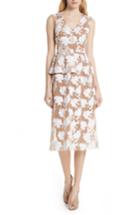 Women's Tracy Reese Half Peplum Floral Dress - White