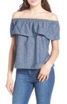 Women's Levi's Chambray Ruffle Off The Shoulder Top