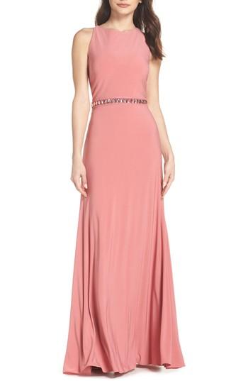 Women's Mac Duggal Sparkle Waist Gown - Pink