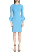 Women's Michael Kors Ruffle Sleeve Stretch Wool Sheath Dress - Blue