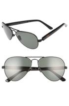 Women's Westward Leaning 'concorde' 58mm Aviator Sunglasses - Black Shiny/ Black Wire/ Grey