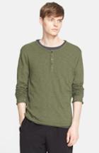Men's Atm Anthony Thomas Melillo Raw Edge Henley - Green