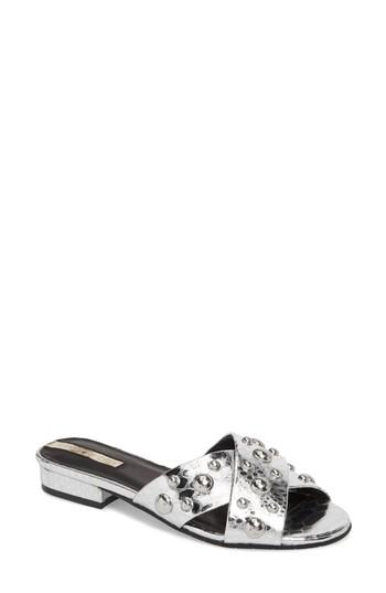 Women's Kenneth Cole New York Verna Studded Slide Sandal .5 M - Metallic