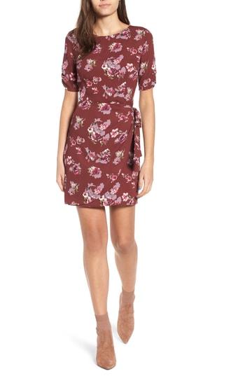 Women's Astr The Label Wrap Front Dress - Burgundy