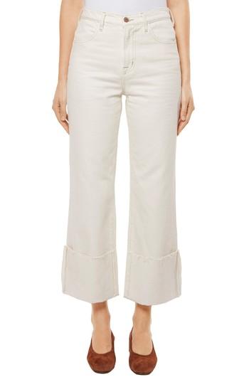 Women's J Brand Joan High Waist Crop Wide Leg Jeans - White