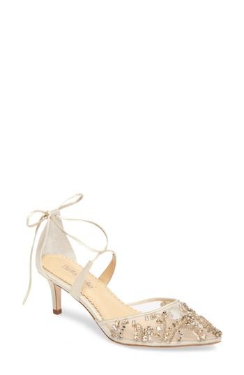 Women's Bella Belle Frances Embellished Kitten Heel Pump .5 M - Metallic
