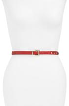 Women's Valentino Garavani Rockstud Calfskin Leather Belt - Red