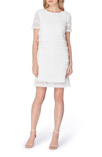 Women's Tahari Fringe Lace Shift Dress