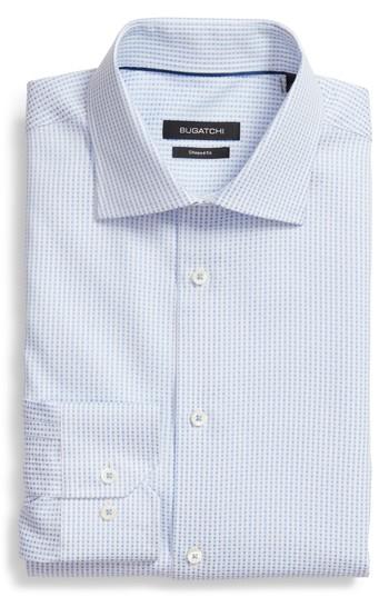 Men's Bugatchi Shaped Fit Geometric Dress Shirt - Blue