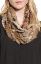 Women's Vincent Pradier Genuine Rabbit Fur Infinity Scarf, Size - Brown